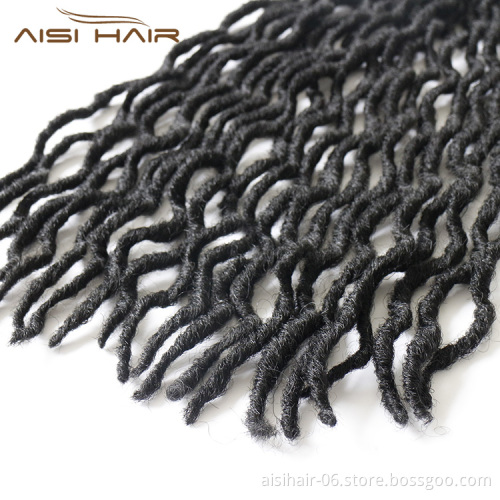 Aisi Hair Synthetic 16 Inch Crochet Hair Braids Faux Locs Afro Crochet Curly Goddess Braiding Hair for Black Women